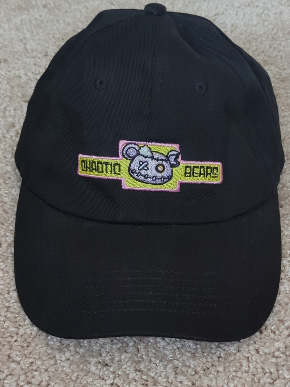 Slimeatory Chaotic Bears Embroidered Black Hat